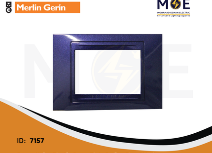 Merlin Gerin Eunea Unica Plastic Cover Plate Indigo Blue 3module | U4.103.42 | بلاك بلاستيك ازرق نيلي
