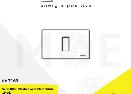 Vimar Serie 8000 Plastic Cover Plate White 1module | 08635.Z | بلاك بلاستيك ابيض