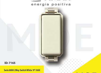Vimar Serie 8000 2Way Switch White 1P 10AX | 8004 | مفتاح دركسيون ابيض