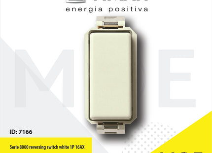 Vimar Serie 8000 reversing switch white 1P 16AX | 08013 | مفتاح تربل دركسيون ابيض