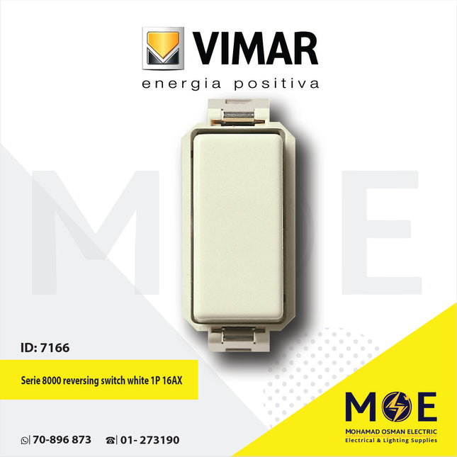 Vimar Serie 8000 reversing switch white 1P 16AX | 08013