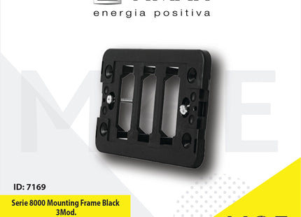 Vimar Serie 8000 Mounting Frame Black 3module | 08531.A | شاسي بلاستيك اسود
