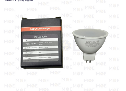 CIVILIGHT LED Spot Lamp WarmWhite GU5.3 MR16 6W | لمبة سبوت ليد ورم وايت
