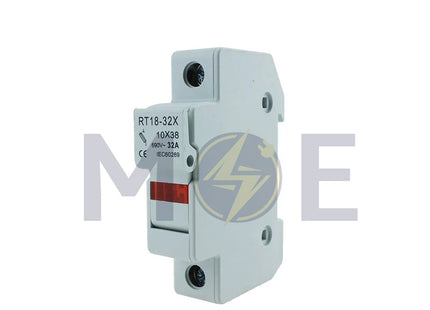 Botric Din Fuse Holder 10x38mm 32A 1000VDC | RT18-32 | دجنتور بيت فيوز مفرد - حامل فيوز على سكة دين - قاعدة فيوز