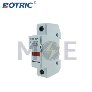 Botric Din Fuse Holder 10x38mm 32A 1000VDC | RT18-32 | دجنتور بيت فيوز مفرد - حامل فيوز على سكة دين - قاعدة فيوز
