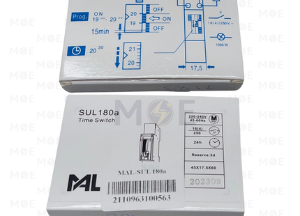 S.E.M Daily Analog Time Switch with Reserve Din 220V 16A 1module | SUL 180 a | تايمر يومي اربعة و عشرون ساعة