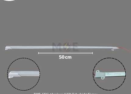 SEG Aluminum LED Tube Light Fixture WarmWhite DC 12V 7W 50cm | LR1008 1221 | شاسي ليد رفيعة المنيوم ورم وايت