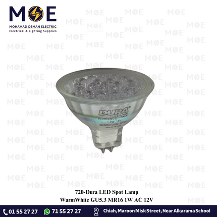 Dura LED Spot Lamp WarmWhite GU5.3 MR16 1W AC 12V