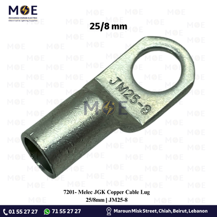 Melec JGK Copper Cable Lug 25/8mm | JM25-8