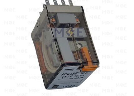 Powerelec It General Purpose Mini Relay 4CONT 220V 14Pin AC | DQ-HH54P220VAC-55.04 | ريليه ميني اربعة توش