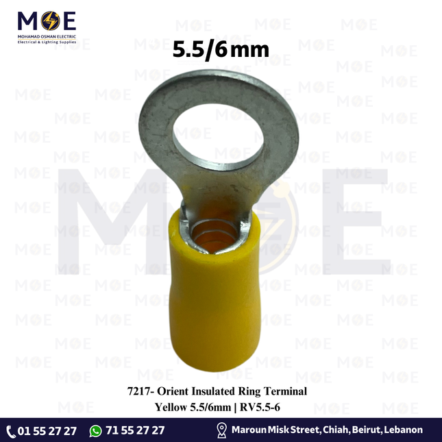 Orient Insulated Ring Terminal Yellow 5.5mm/6 | RV5.5-6