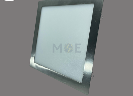 Greenlite LED Downlight/ Panel Light Chrome Ceiling Flush Mounted Square Warmwhite 3000K 3000Lm 28cm 30W | KG-817 | سبوت ليد مربع مخفي كروم ورم وايت