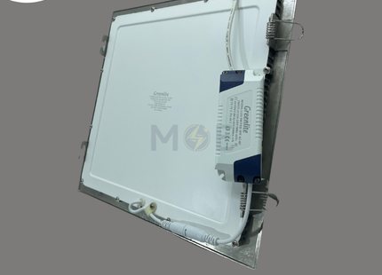 Greenlite LED Downlight/ Panel Light Chrome Ceiling Flush Mounted Square Warmwhite 3000K 3000Lm 28cm 30W | KG-817 | سبوت ليد مربع مخفي كروم ورم وايت
