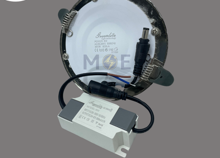 Greenlite LED Downlight/ Panel Light Chrome Ceiling Flush Mounted Circular WarmWhite 3000K 800Lm 10.5cm 8W | GR-803-8W | سبوت ليد مدور مخفي كروم ورم وايت