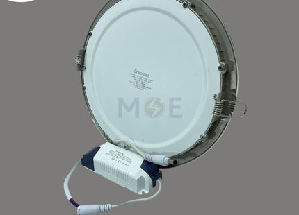 Greenlite LED Downlight/ Panel Light Chrome Ceiling Flush Mounted Circular Daylight 6500K 2500Lm 22cm 25W | KG-813 | سبوت ليد مدور مخفي كروم دايلايت