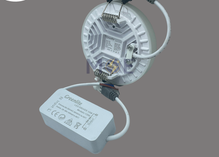 Greenlite LED Downlight/ Panel Light White Ceiling Flush Mounted FrameLess Circular Daylight 6400K 1500Lm 7.5cm 15W | GR-1200-15W | سبوت ليد مدور مخفي بدون كادر ابيض دايلايت