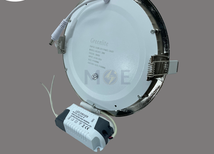 Greenlite LED Downlight/ Panel Light Chrome Ceiling Flush Mounted Circular WarmWhite 3000K 2000Lm 17.5cm 20W | KG-811-20W | سبوت ليد مدور مخفي كروم ورم وايت