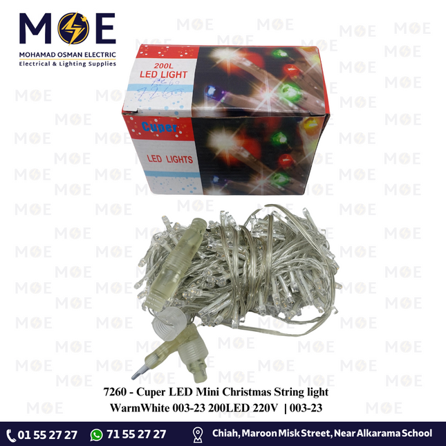 Cuper LED Mini Christmas String light WarmWhite 003-23 200LED 220V  | 003-23