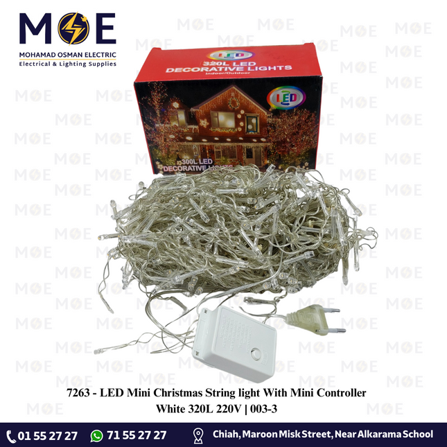 LED Mini Christmas String light White With Mini Controller 320L 220V | 003-3