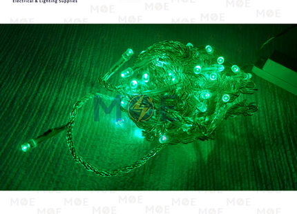 LED Mini Christmas String light Green With Mini Controller Moving Light 5W 100L 220V | SR1904KJ | حبل زينة ليد شفاف ضو اخضر