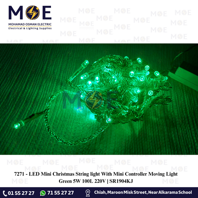 LED Mini Christmas String light Green With Mini Controller Moving Light 5W 100L 220V | SR1904KJ