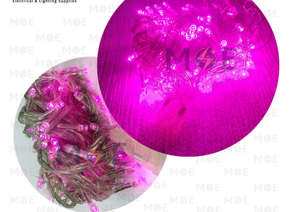 LED Mini Christmas String light Multifunction Mini Controller Pink/Purple 100L 220V | حبل زينة ليد شفاف ضو زهر/ موف ملون
