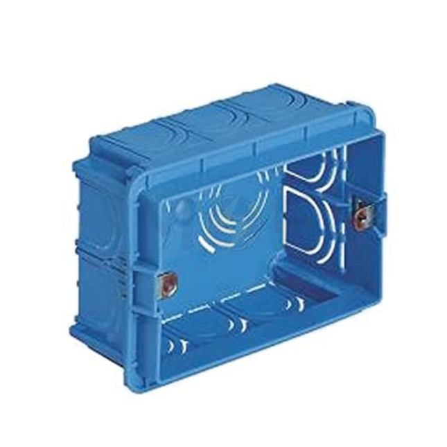 AL Habbal Flush mounting box for masonry light blue 3module | علبة مخفية مثلثة ازرق