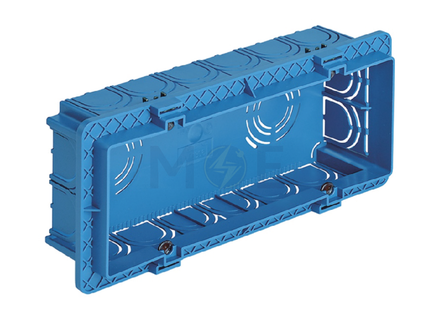 AL Habbal Flush mounting box for masonry light blue 6module | علبة مخفية مسدسة ازرق