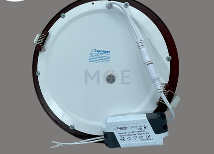 Cuperlight LED Downlight/ Panel Light Wooden Ceiling Flush Mounted Circular Daylight 6500K 2200Lm 20.5cm 22W | KG-812 | سبوت ليد مدور مخفي خشبي دايلايت