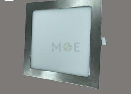 Cuperlight LED Downlight/ Panel Light Chrome Ceiling Flush Mounted Square Warmwhite 3000K 2200lm 20.5cm 22W | KG-814-22W-SN-WW | سبوت ليد مربع مخفي كروم ورم وايت