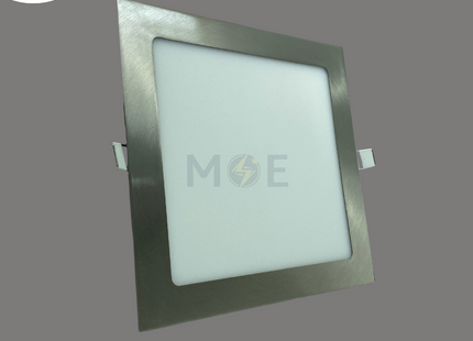 Cuperlight LED Downlight/ Panel Light Chrome Ceiling Flush Mounted Square Daylight 6500K 2200Lm 20.5cm 22W | KG-814-22W-SN-DL | سبوت ليد مربع مخفي كروم دايلايت
