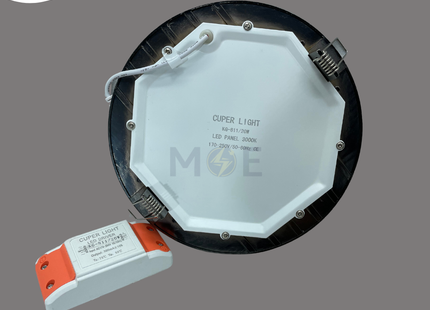 Cuperlight LED Downlight/ Panel Light Bronze Ceiling Flush Mounted Circular WarmWhite 3000K 17.5cm 20W | KG-811-AB-20W-WW | سبوت ليد مدور مخفي برونز ورم وايت