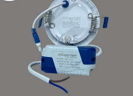 CuperLight LED Downlight/ Panel Light White Ceiling Flush Mounted Circular Warmwhite 3000K 400Lm 7.5cm 4W | KG800-4W | سبوت ليد مدور مخفي ابيض ورم وايت