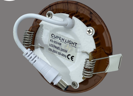 CuperLight LED Downlight/ Panel Light Wooden Ceiling Flush Mounted Circular Warmwhite 3000K 340Lm 7.5cm 4W | KG800/4W | سبوت ليد مدور مخفي خشبي ورم وايت
