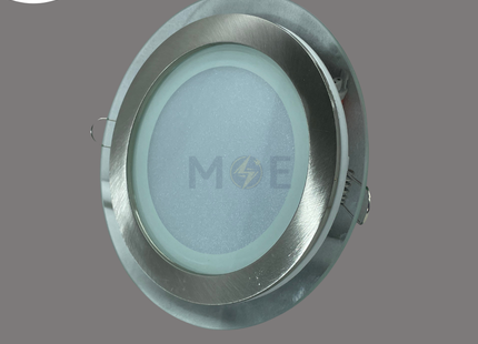 Cuperlight LED Downlight/ Panel Light Chrome Ceiling Flush Mounted Circular Warmwhite 3000K 1350Lm 13.5cm 15W | KG-828 | سبوت ليد مدور مخفي كروم كادر زجاج ورم وايت