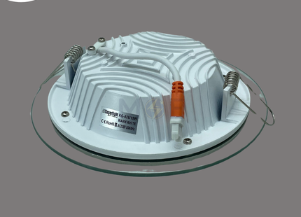 Cuperlight LED Downlight/ Panel Light Chrome Ceiling Flush Mounted Circular Warmwhite 3000K 1350Lm 13.5cm 15W | KG-828 | سبوت ليد مدور مخفي كروم كادر زجاج ورم وايت