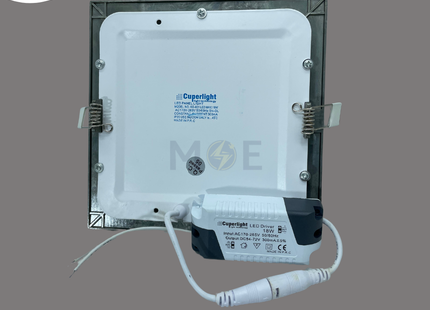 Cuperlight LED Downlight/ Panel Light Chrome Ceiling Flush Mounted Square Daylight 6500K 1800Lm 15cm 18W | KG-821 | سبوت ليد مربع مخفي كروم دايلايت