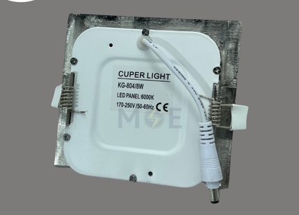 Cuperlight LED Downlight/ Panel Light Chrome Ceiling Flush Mounted Square Daylight 6000K 800Lm 10.5cm 8W | KG804 | سبوت ليد مربع مخفي كروم دايلايت