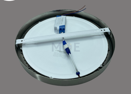 CuperLight LED Downlight/ Panel Light Chrome Ceiling Surface Mounted Circular Warmwhite 3500K 3000Lm 30cm 30W | CPR-30W | سبوت ليد مدور ظاهر كروم ورم وايت