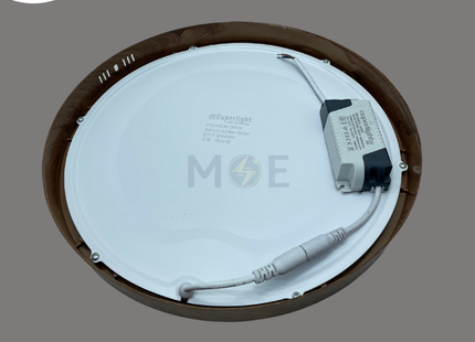 CuperLight LED Downlight/ Panel Light Wooden Ceiling Surface Mounted Circular Daylight 6500K 3000Lm 30cm 30W | CPR-30W | سبوت ليد مدور ظاهر خشبي دايلايت