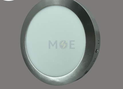 CuperLight LED Downlight/ Panel Light Chrome Ceiling Surface Mounted Circular Warmwhite 3000K 2200Lm 22cm 22W | CP-R-22W | سبوت ليد مدور ظاهر كروم ورم وايت