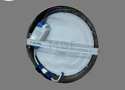 CuperLight LED Downlight/ Panel Light Chrome Ceiling Surface Mounted Circular Warmwhite 3000K 2200Lm 22cm 22W | CP-R-22W | سبوت ليد مدور ظاهر كروم ورم وايت