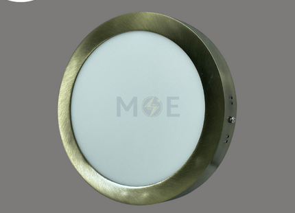CuperLight LED Downlight/ Panel Light Bronze Ceiling Surface Mounted Circular Warmwhite 3000K 2200Lm 22.5cm 22W | CP-R-22W | سبوت ليد مدور ظاهر برونز ورم وايت