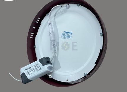 CuperLight LED Downlight/ Panel Light Wooden Ceiling Surface Mounted Circular Warmwhite 3000K 2200Lm 22.5cm 22W | CP-R-22W | سبوت ليد مدور ظاهر خشبي ورم وايت