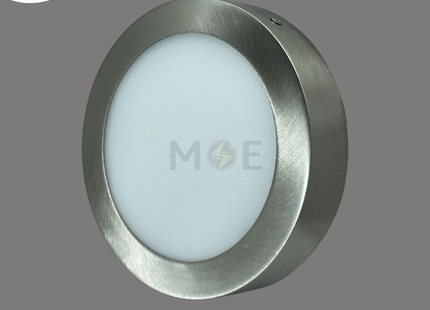 CuperLight LED Downlight/ Panel Light Chrome Ceiling Surface Mounted Circular Daylight 6000K 880Lm 15W 18cm | CP-SR-15W | سبوت ليد مدور ظاهر كروم دايلايت