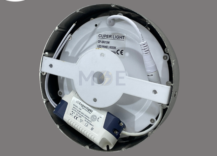 CuperLight LED Downlight/ Panel Light Chrome Ceiling Surface Mounted Circular Daylight 6000K 880Lm 15W 18cm | CP-SR-15W | سبوت ليد مدور ظاهر كروم دايلايت