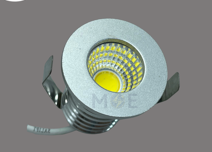 CuperLight LED Pin COB Downlight/ Panel Light Chrome Ceiling Flush Mounted Circular Daylight 6500K 460Lm 2.5cm 4W | KG607-COB-4W | سبوت بين ليد مدور مخفي كروم دايلايت