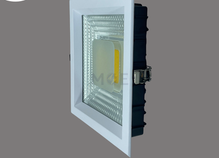 CuperLight LED COB Downlight/ Panel Light White Ceiling Flush Mounted Square Warmwhite 3000K 20cm 4800lm 40W | DL035-40W | سبوت ليد مربع مخفي ابيض ورم وايت