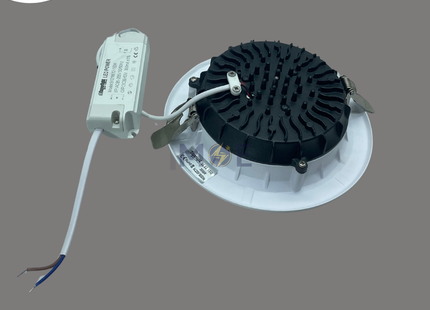 CuperLight LED COB Downlight/ Panel Light White Ceiling Flush Mounted Circular Warmwhite 3000K 14cm 2200Lm 18W | DL03 18W | سبوت ليد مدور مخفي ابيض ورم وايت