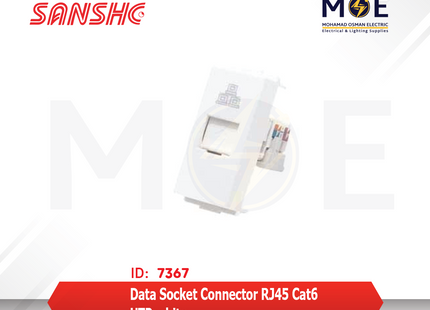 Sanshe Data Socket Connector RJ45 Cat6 UTP white | KH 1121-001312 | بريز داتا ابيض